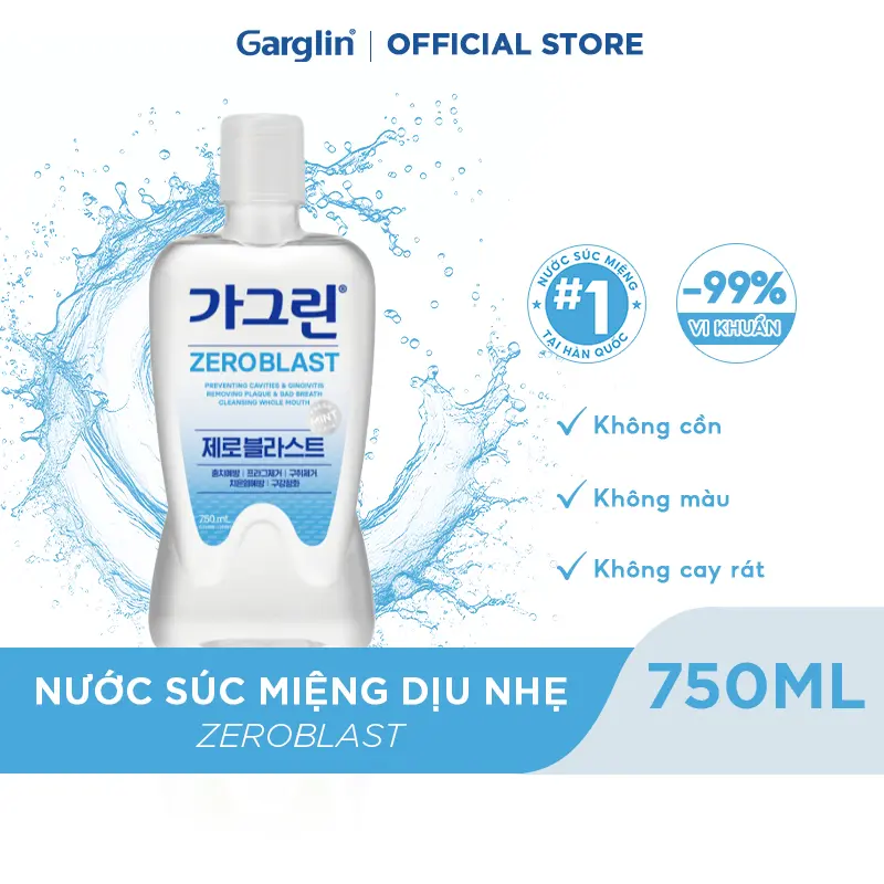 [GIFT] Combo 2 Nước súc miệng Garglin chai 750ml vị ngẫu nhiên không cồn - Hàng chính hãng