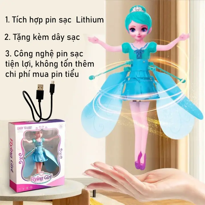 Trò chơi nàng tiên nhỏ fairy bay cảm ứng sử dụng công nghệ pin sạc lithium 0