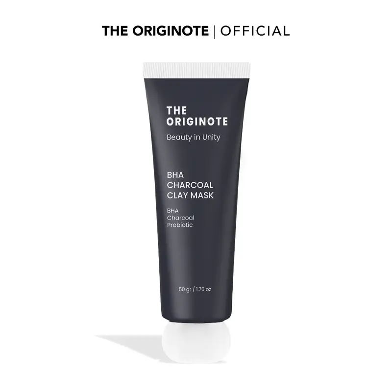 The Originote BHA Charcoal Clay Mask - Masker Wajah Mud Mask Eksfoliasi Mengangkat Sel Kulit Mati Menghilangkan Minyak Berlebih 0