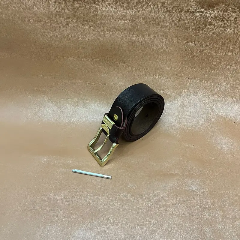 Thắt Lưng Đẹp Nam Da Bò Thật Khóa Kim Đầu Khóa Inox 304, Đồng Đúc Nguyên Khối Cao Cấp Sang Trọng 3.8x120cm Cao Su Voi dâynitda Kaki 3