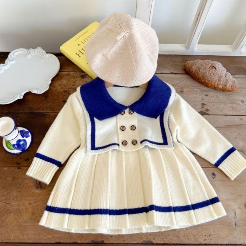 Váy len thuỷ thủ cho bé gái hàng QCCC size 80-120 3