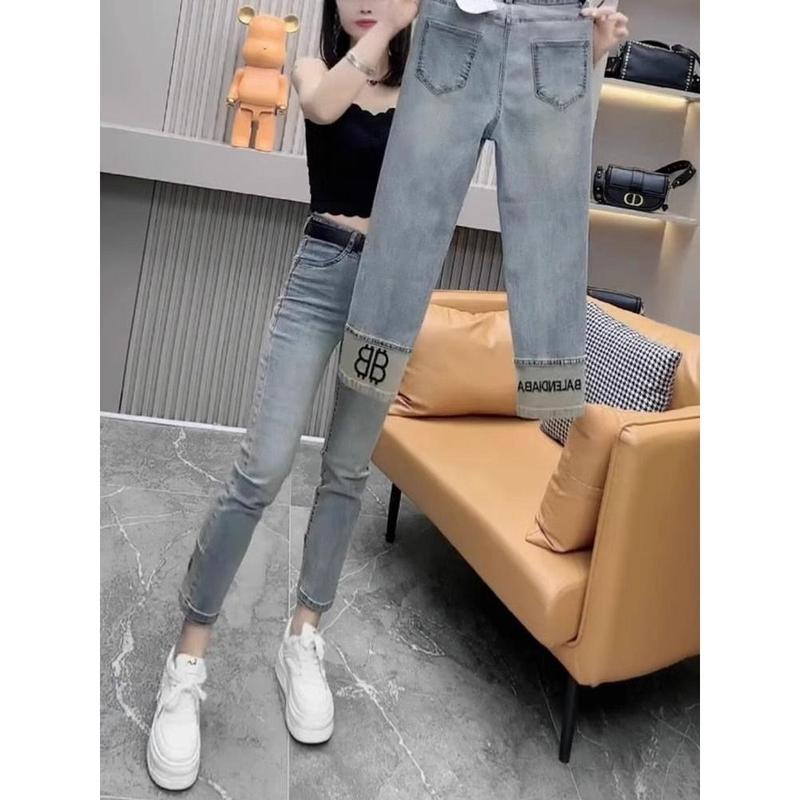 Quần Jean Cho Nữ, Cạp Cao, Dễ Phối Đồ, Quần Mỏng, Phong Cách Mùa Thu, Ôm Sát, Dài Đến Mắt Cá Chân, Quần Thuốc, Hàng Mới Về Năm 2024 1
