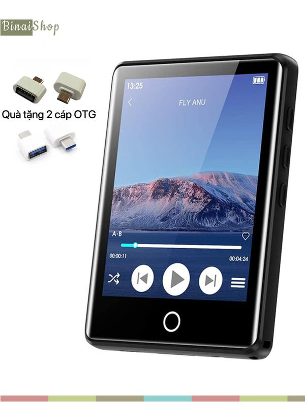 Ruizu M6- Tặng 2 cáp OTG- Máy Nghe Nhạc Màn Hình Cảm Ứng 2.8 Inches, Bluetooth 5.0, Loa Ngoài, Pin 50h, Hỗ Trợ Thẻ Nhớ 128gb