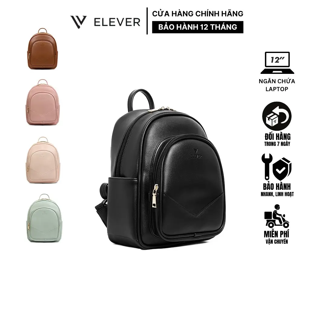 ELEVER balo da Nữ BNU01 -nhỏ, gọn thời trang đi làm đi chơi  Backpack Đeo Vai balo hoc pu thông thường