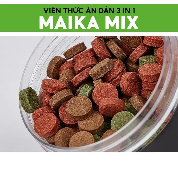 Thức Ăn Dán MAIKA MIX 3 in 1 | Viên Cám Dán Trùn Huyết + Rau Tảo + Artemia 3 trong 1 Cho Cá Cảnh Thuỷ Sinh