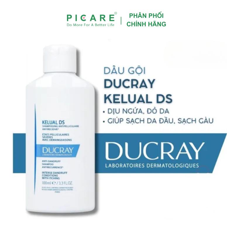 Dầu Gội Giúp Làm Sạch Gàu, Hỗ Trợ Ngừa Gàu Tái Phát Kèm Ngứa Da Dầu Ducray Kelual DS Shampoo 100ml Dưỡng Tóc Chăm Sóc Tóc Nữ