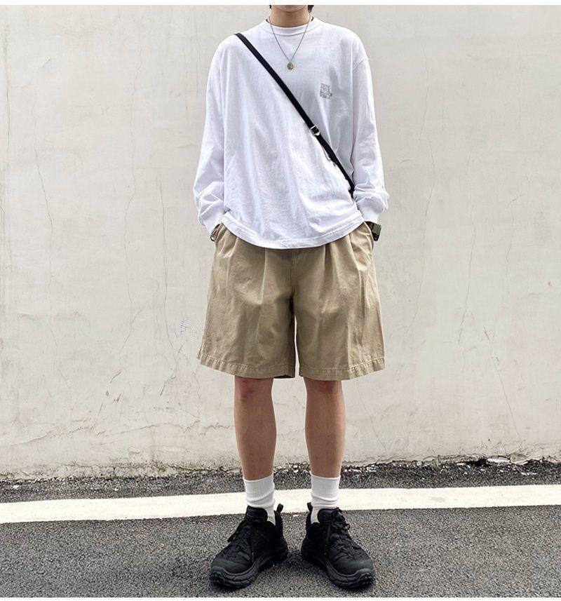 Product Introduction of Quần Soóc Bảo Hộ Lao Động Harajuku Mùa Hè, Chất Liệu Cotton, Dành Cho Nam Giới, Phong Cách Hồng Kông, Dáng Rộng Vừa Vặn, Thương Hiệu Hợp Xu Hướng Ins, Xu Hướng Hip Hop, Quần Cropped Thường Ngày Menswear 7
