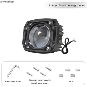Lampu Kabut Mobil LED 3 Inch 40W Cahaya Kuning dan Putih Cut Off Housing Aluminium Tahan Lama Anti Air Universal Cocok untuk Semua Tipe Kendaraan