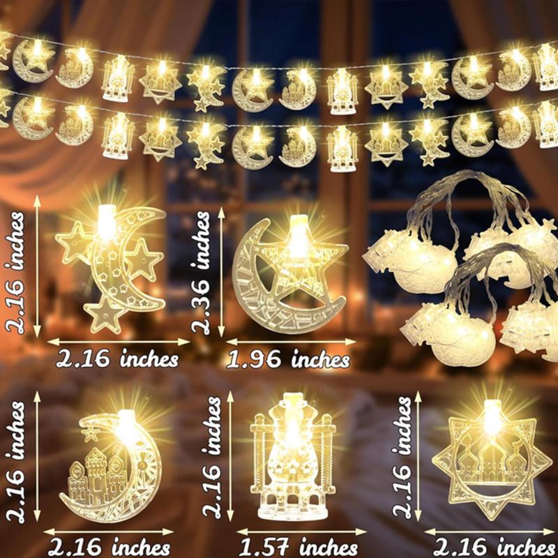 Product Introduction of Tanglung Istana Bulan Bintang Suria, Lampu Rentetan LED, Hiasan Ramadan, Sesuai untuk Pesta Rumah dan Luaran, Hiasan Cahaya Decorations 3