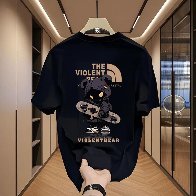 100% cotton Mùa hè Mẫu mới Cổ tròn áo phông nam Cao cấp áo phông nam đơn giản Mặc hàng  Oversize Dễ phối đồ áo phông nam thấm hút mồ hôi Co dãn tốt teen dày dặn