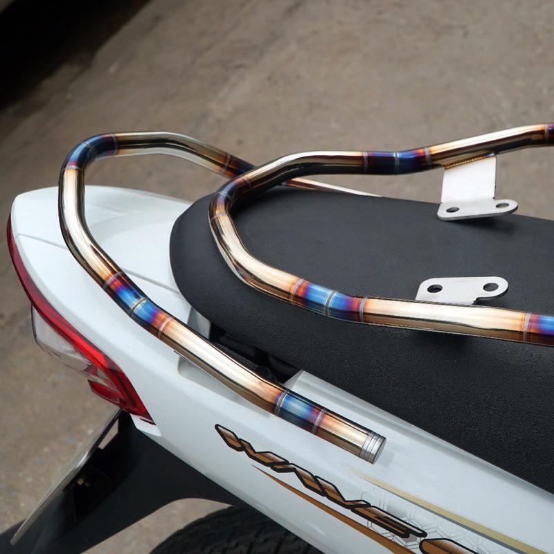 Tay xách cảng sau inox 304 khò titan, khò trần thuật dành cho xe máy Wave RS 100, Wave 110, Wave 50cc, Wave S 110, Wave RSX... (fom vểnh) Phụ Kiện Phụ Tùng