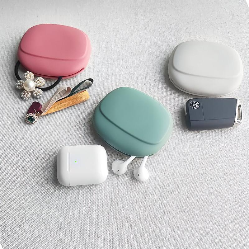 Hộp lưu trữ cáp tai nghe silicone, hộp khóa mini, túi lưu trữ son mini
