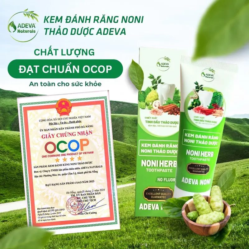 Kem đánh răng thảo dược NONI Adeva - Trắng răng, Giảm hôi miệng, Hỗ trợ giảm ê buốt, Cay mạnh 50g 3