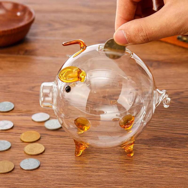 Hộp Tiết kiệm tiền, Thiết kế heo con heo, Hộp tiết kiệm tiền Xu, Kính trong suốt dễ thương, Quà lưu niệm sinh nhật, Hộp tiết kiệm tiền, Hộp đựng tiền Đồng