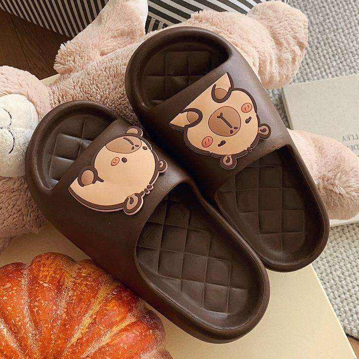 Dép EVA Capybara, Thời Trang Phong Cách Hàn Quốc, Dành Cho Nam Và Nữ, Dép Đôi, Thiết Kế Hoạt Hình, Dép Đế Mềm, Có 4 Màu, Cỡ 34-47 1