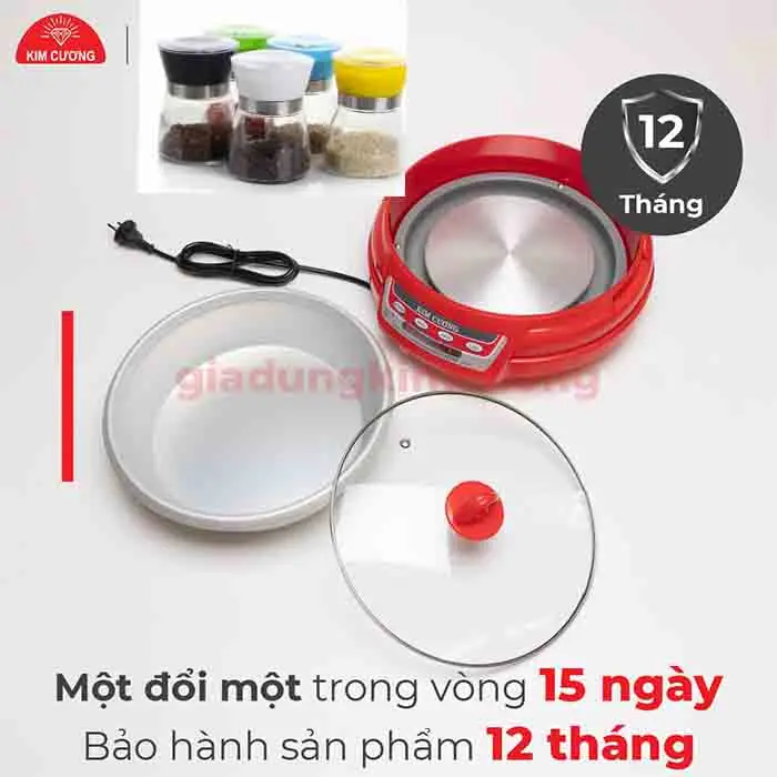 Nồi lẩu điện đa năng- -Dung tích 3.5 l - Bảo hành 12 tháng Nấu Ăn Nồi Điện