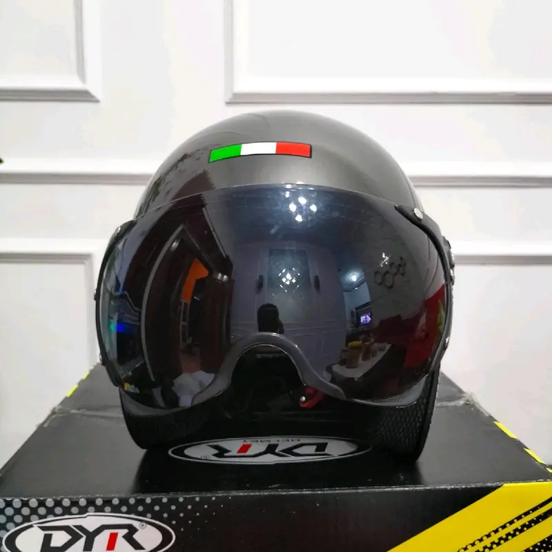 Helm Pilot Italia Dewasa Bogo Retro Original HNF Sni Motorcycle Coklat 3