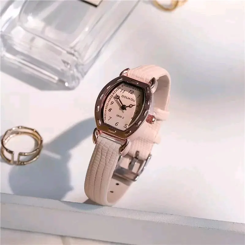 FREE BOX || Jam Tangan Kulit Wanita Gaya Vintage Casual Fashion Analog Quartz