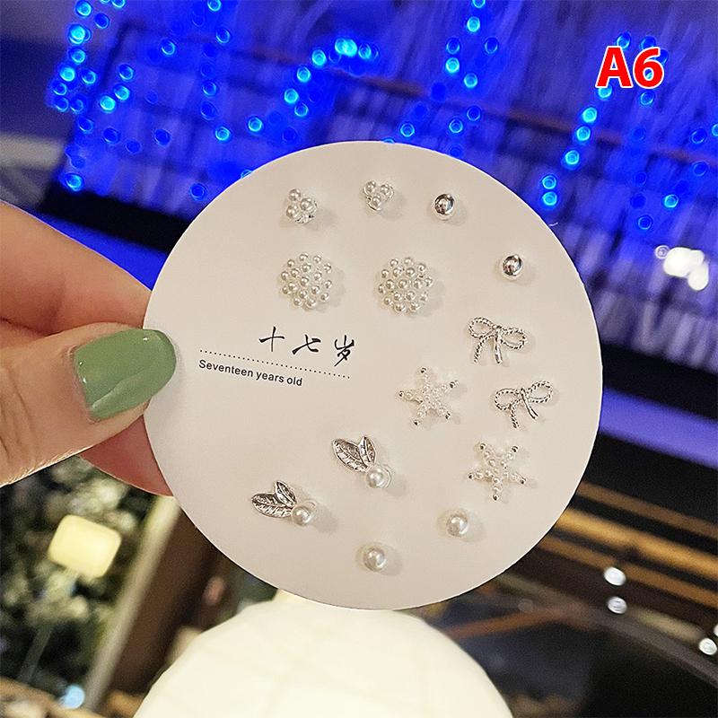 Product Introduction of Bộ Bông Tai Nữ Họa Tiết Nhỏ Thời Trang Hàn Quốc, 7 Đôi, Nhiều Đôi Bông Tai Đinh tán Hình Bướm Dễ Thương Hoa Hoa Tai Women Khuyên Tai 23