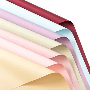 (20 lembar) Flower Wrapping Paper Doff Color MATTE Cellophane / Kertas Bunga Buket Full Color Solid Polos Matte Opp 100% Waterproof