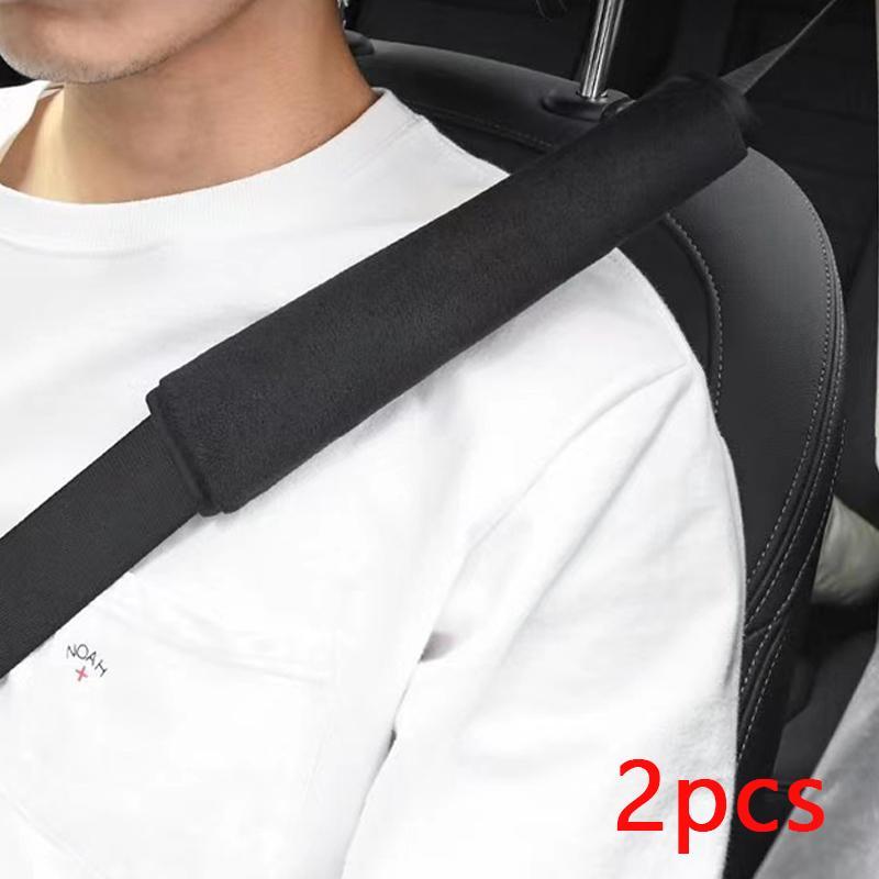 Simple Plush Car Seat Belt Shoulder Cover, Comfortable Anti-slip Car Seat Belt Protector Pad, Universal Car Accessories for Interior 4