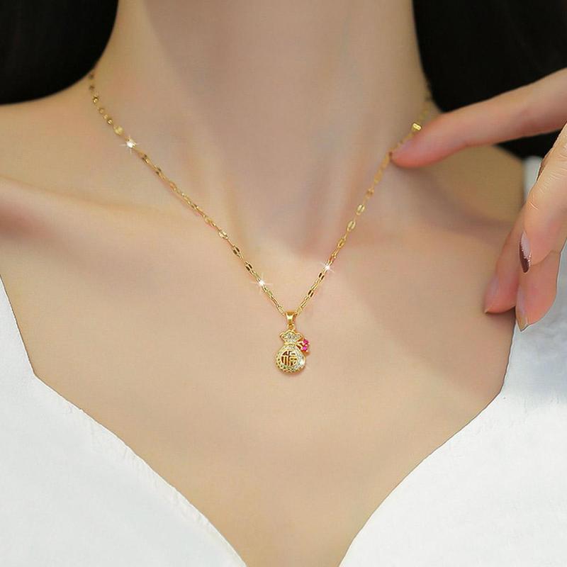 Vòng Cổ Túi Phước Lành, Tinh Tế Và Cao Cấp, Vòng Cổ Cổ Tích Thanh Lịch, Giá Cả Phải Chăng, U9N5 8