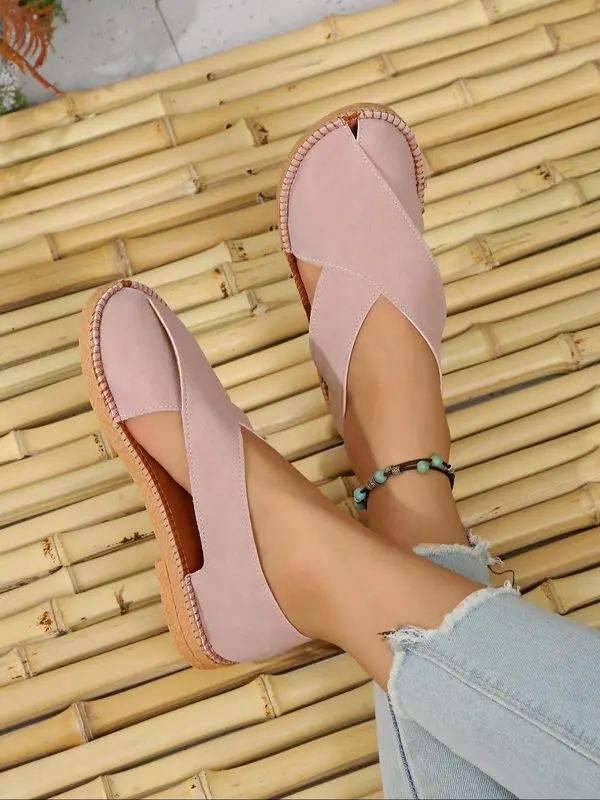 Women's Fashionable Solid Color Flat Sandals, Strap Slides, Casual Comfortable Round Toe Sandals for Summer, Lightweight Breathable Soft Sole Sandals for Daily Wear, Walking Shoes 5