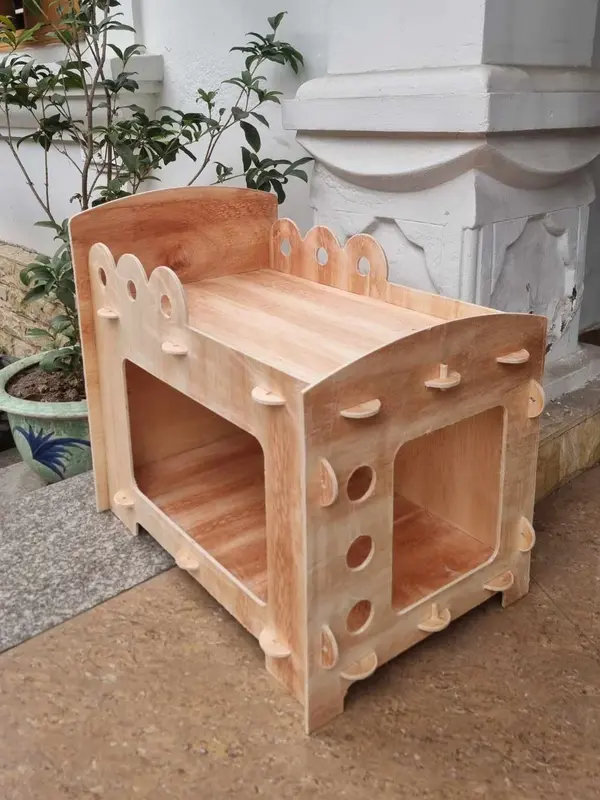 mẫu giường 2 tầng mới cho mèo, gỗ tự nhiên 1