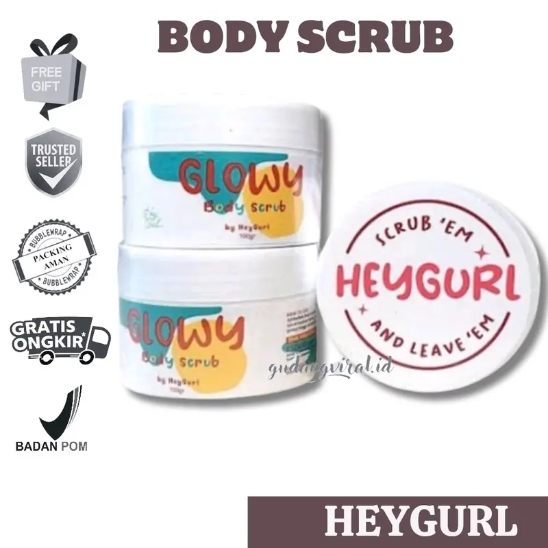 HEYGURL GLOWY BODY SCRUB HEY GURL SCRUB BADAN Mencerahkan Tubuh 0