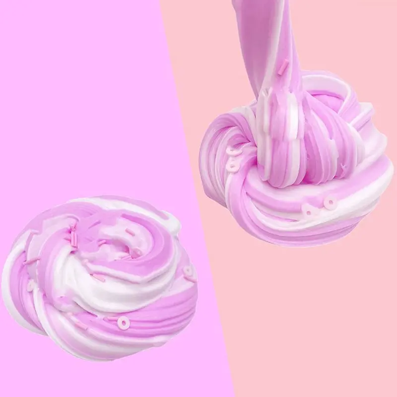 Bùn Bông Slime, 60ml, Bùn Hai Màu, Nhẹ, Đồ Chơi Tự Làm, Bùn Đất Sét, Bơ Slime, C5O5 2