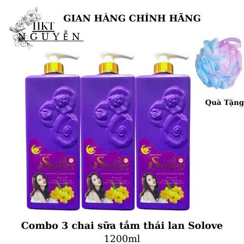  Combo 3 chai sữa tắm Thái Lan Solove màu tím 1200ml - Dưỡng Body Dưỡng Da Body 