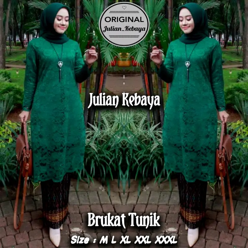 Setelan Kebaya Brokat Tunik Untuk Acara Pesta Kondangan Tunangan Wisuda Dress Wanita Baju Atasan Lamaran Mewah Remaja Dewasa 3