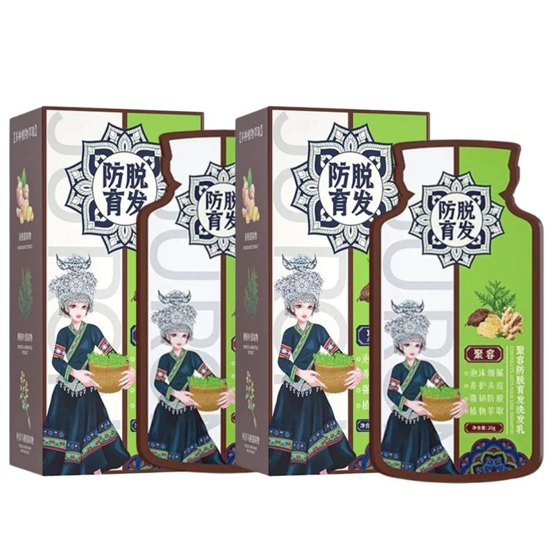 (Combo 40 Gói)Hộp 10 Gói Dầu Gội Gừng Tưởi Hỗ Trợ Chống Rụng Tóc Và Kích Thích Mọc Tóc Giúp Tóc Chắc Khoẻ Tự Nhiên Cho Nam Nữ-LUTAMALY 7