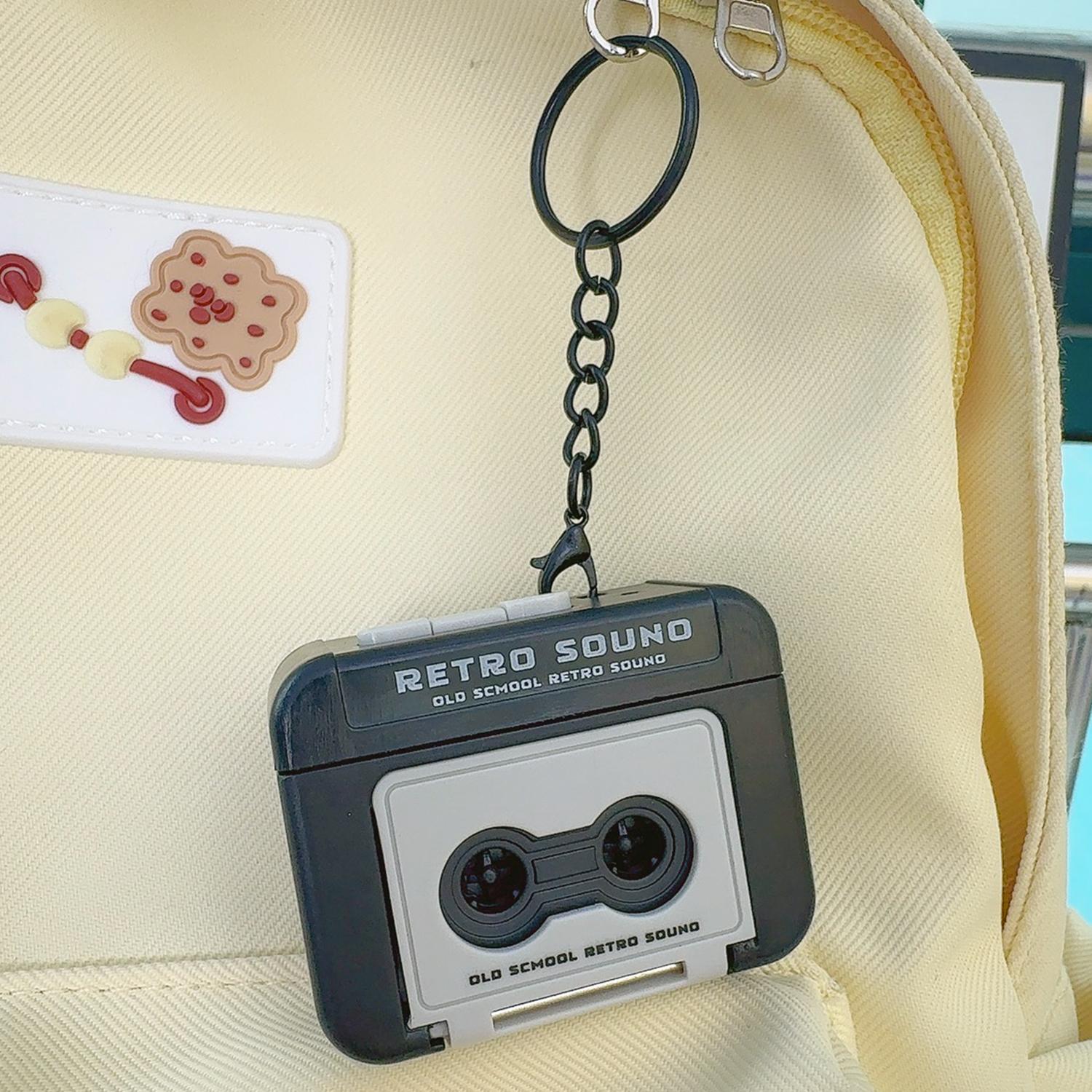 1/2pcs Retro Cassette Recorder Keychain Mini Music Player Keychain Cute ...