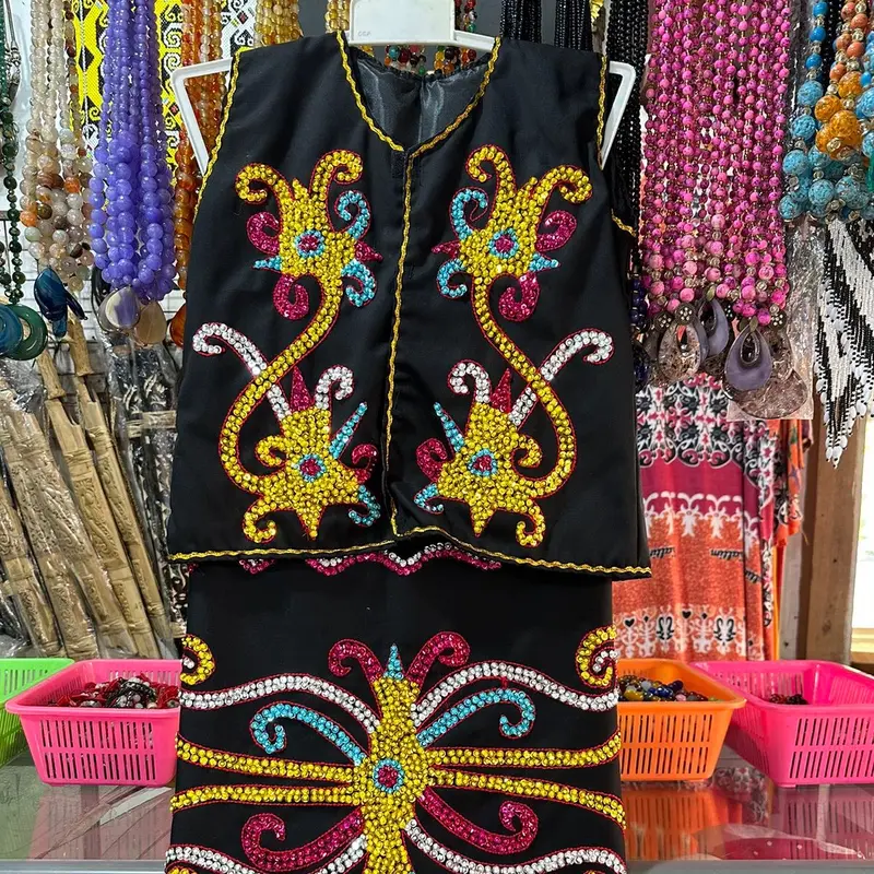 Baju Adat Dayak Perempuan Ukuran SD Dress motif Dayak 0