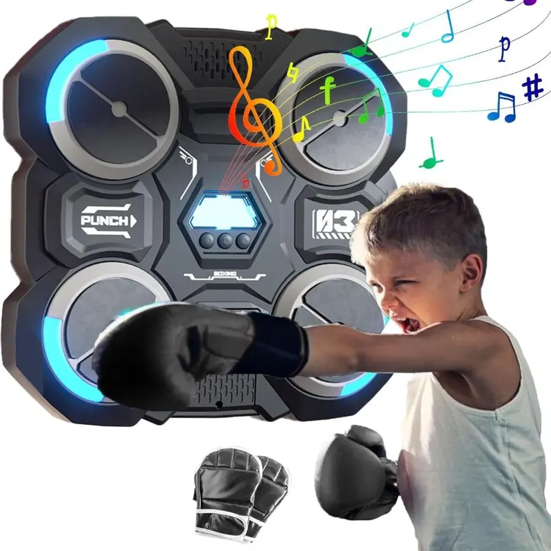 Máy Đấm Bốc Âm Nhạc Thông Minh Thể Thao Đấm Bốc, Thiết Kế Hộp Đựng Mới, Có Bluetooth, Đệm Đấm Bốc, Túi Cát Có Đèn LED Nhanh Nhẹn, Tập Thể Dục Thể Hình, Tập Luyện Phản Ứng, Mục Tiêu Treo Tường Đấm Bốc, Thích Hợp Sử Dụng Tại Nhà 0