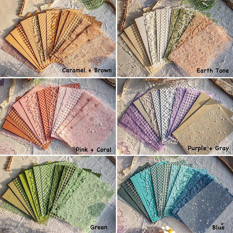 Scrapbooking Paper & Mesh Fabric Assorted Set, 96 Sheets Mixed Special Paper for Scrapbooking Planner Bullet Junk Journal Supplies, Bullet Journal Ideas, Stocking Fillers Gift 2