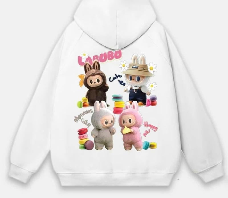 Product Introduction of ÁO HOODIE LABUBU 4  ,CHẤT NỈ DẦY DẶN,MŨ 2LỚP NAM NỮ Menswear cotong dài tay có túi bụng và dây mũ 4