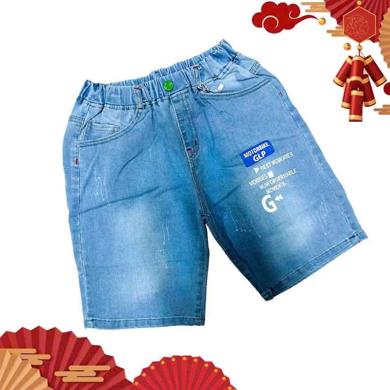 Product Introduction of Quần ngố jean lưng thun trẻ em từ 40kg đến 65kg, Quần short  jean bé trai cao cấp co dãn 4 chiều - NH Bigsize Shop 6