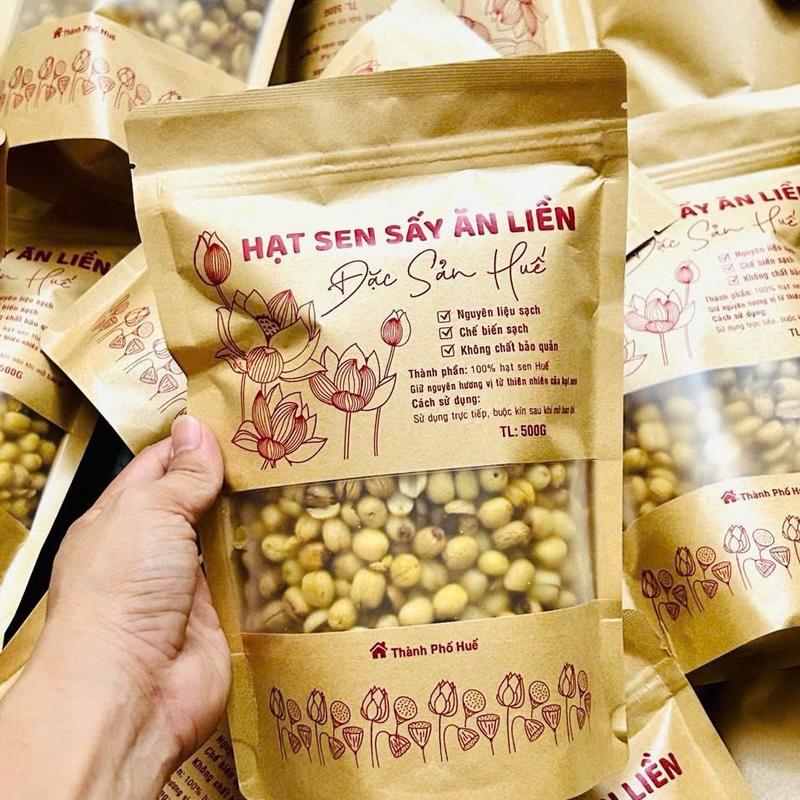 Hạt Sen Sấy Giòn Ăn Liền Huế 500g Không Đường - Food