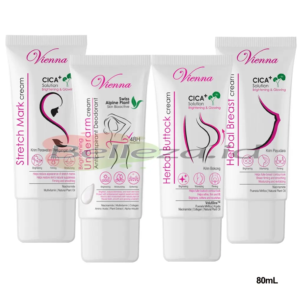 Vienna Stretch Mark / Herbal Breast / Brightening Underarm / Herbal Buttock Cream Tube 80ml