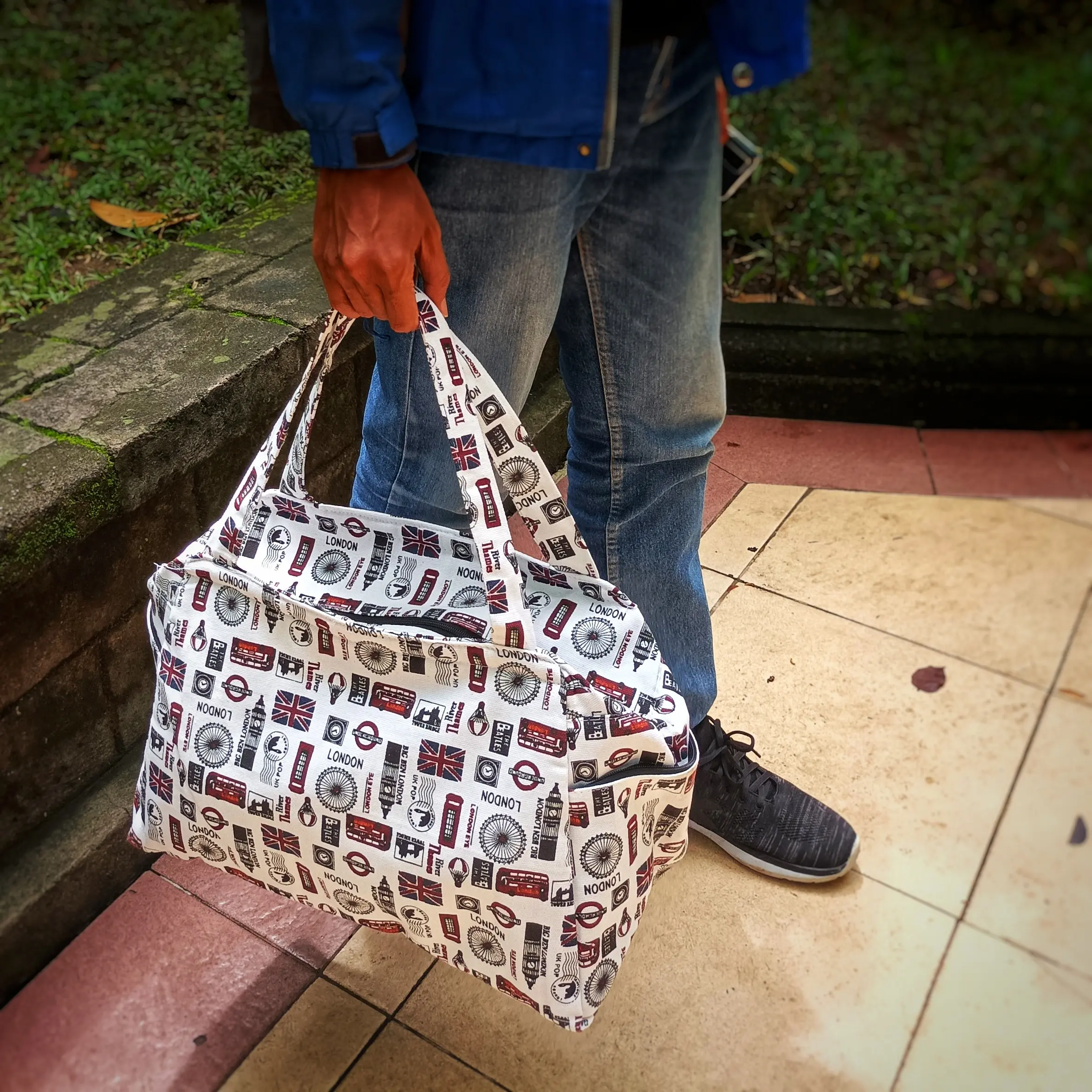 Tas baju pakain bepergian jumbo Travel bag lipat besar model jinjing untuk travelling mudik Tas Duffel/Weekender TTBKM TM 01