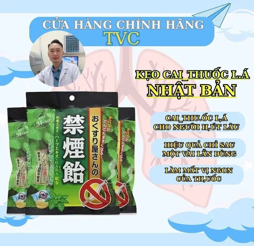 KẸO CAI TH,UỐC_LÁ NHẬT, Ngậm cùng lúc hút để mất vị ngon điếu th.uốc , không nhai ,không ngậm trước khi hút