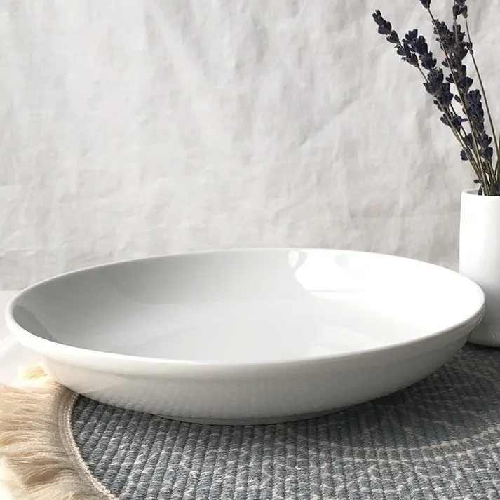 Đĩa sứ trắng sâu lòng hàng dày đẹp kích cỡ 15 đến 25cm - Lựa Chọn Thông Minh 6