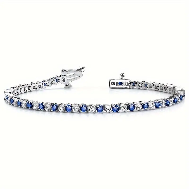 1pc Italian Luxury 925 Silver Moissanite Inlaid Bracelet, Designed By Italian Designers, Handmade, Perfect Anniversary Gift For Wife, Suitable For Various Occasions Like Banquets, Included Exquisite Jewelry Box 4