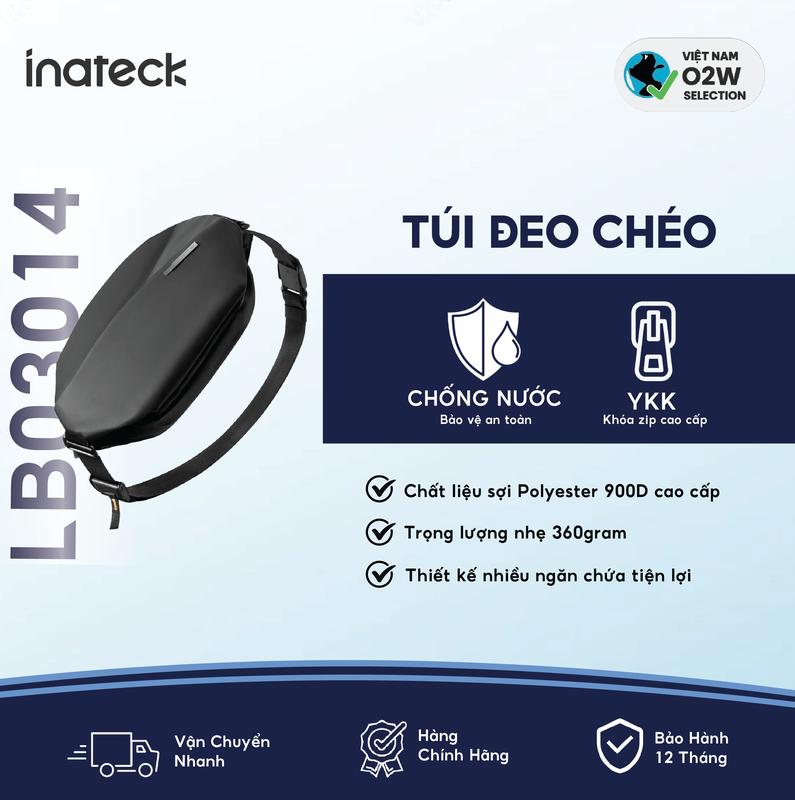 [SIÊU SALE] Túi đeo chéo nam thời trang chống nước, Túi đựng đồ công nghệ, Thiết kế nhiều ngăn INATECK LB03014 - Chính hãng bảo hành 6 tháng