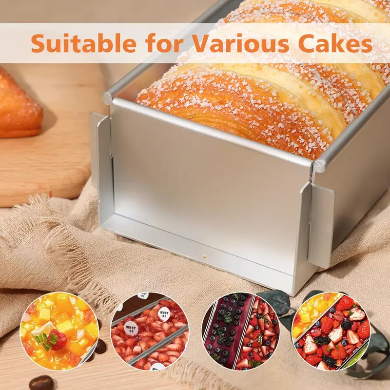 Rectangular Cake Pan, 1 Count Multifunctional Aluminum Cake Bread Baking Mold with Secure Base, Baking Tool for Home Bakers & Kitchen Enthusiasts 2