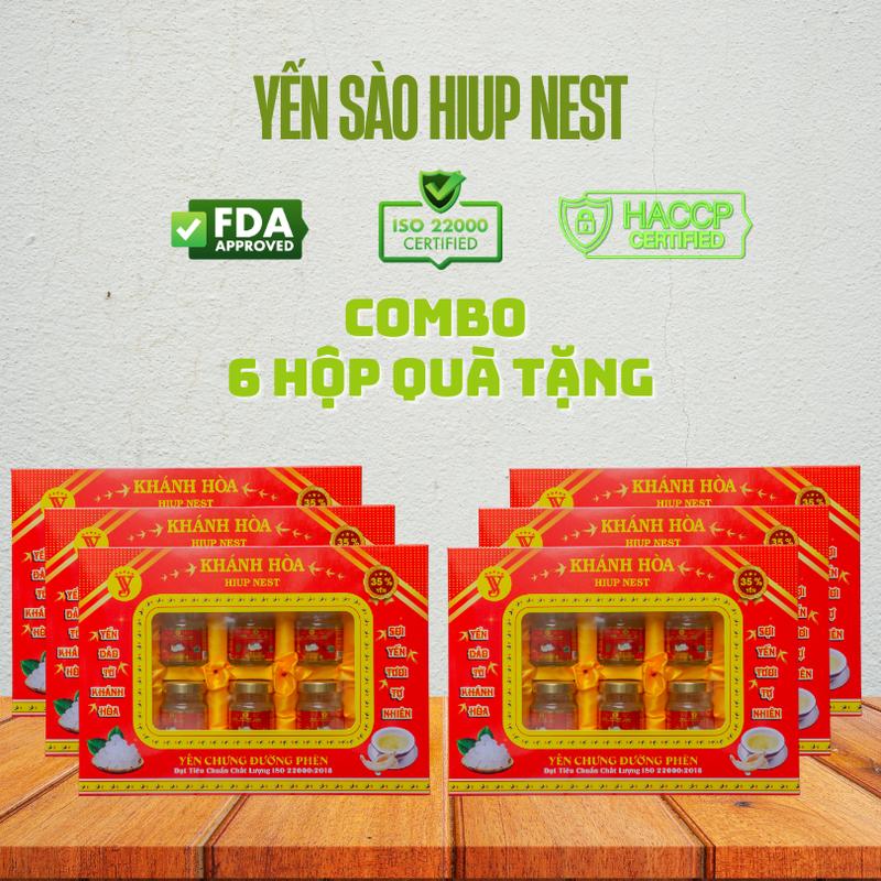 Combo 06 Hộp Yến sào chưng sẵn Hiupnest  với 35% Tổ yến từ Khánh Hòa ( Dạng Hộp quà ) 2