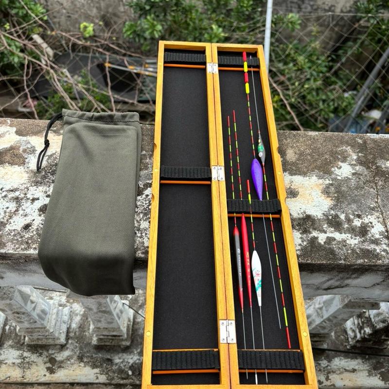 Hộp phao gỗ cao cấp câu đài(tặng kèm 5 quả phao câu tổng hợp) 3