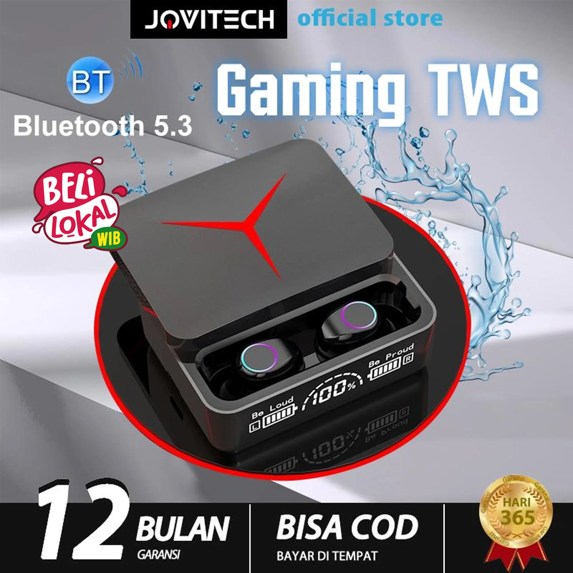 【COD】Jovitech Sliding Gaming Earphone Bluetooth TKM90 No Delay LED Battery Indicator